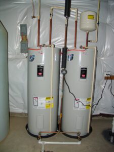 Two Water Heaters in pans