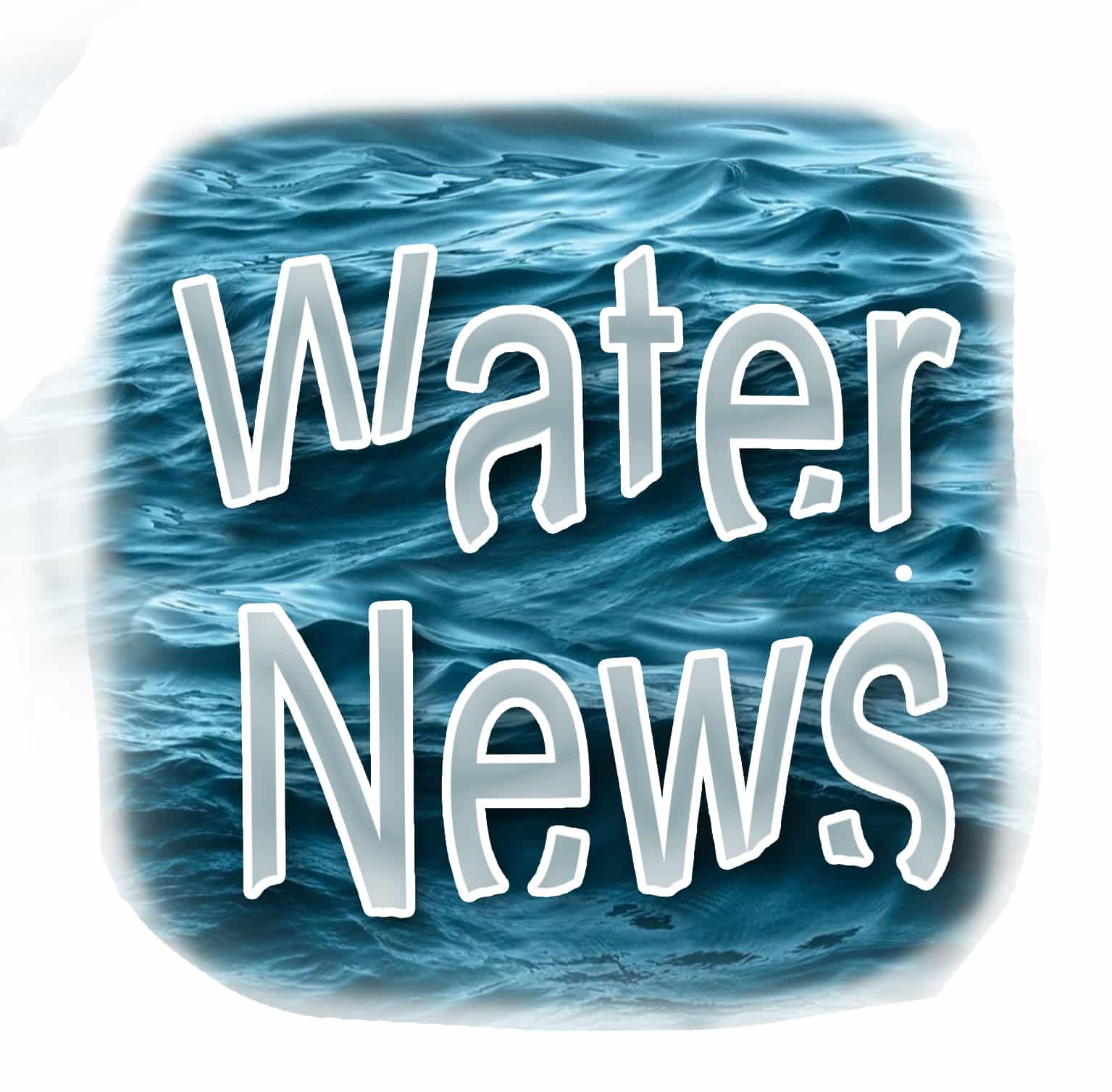 An image of ocean waves with the words “Water News” in large, bold, white outlined letters over the water background, highlighting updates from National Water Service Resources.