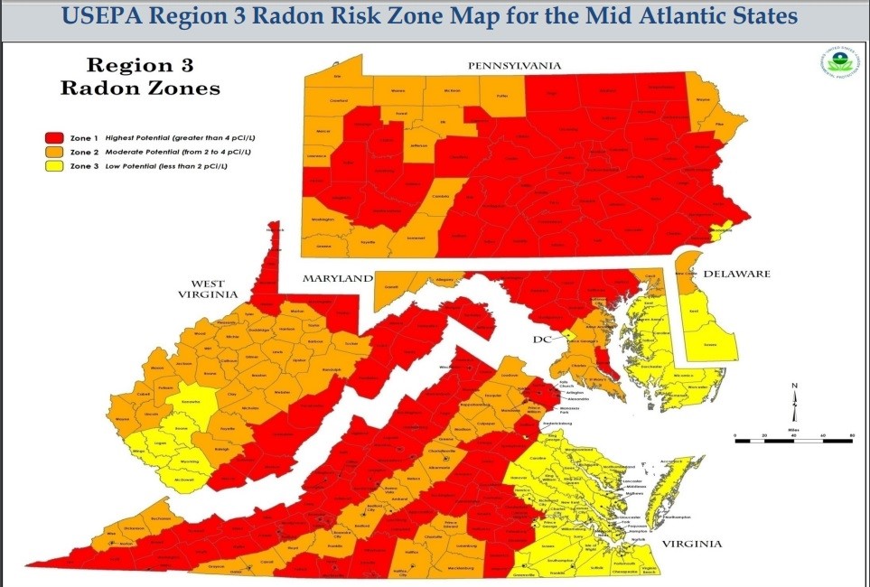 mid atlantic radon map