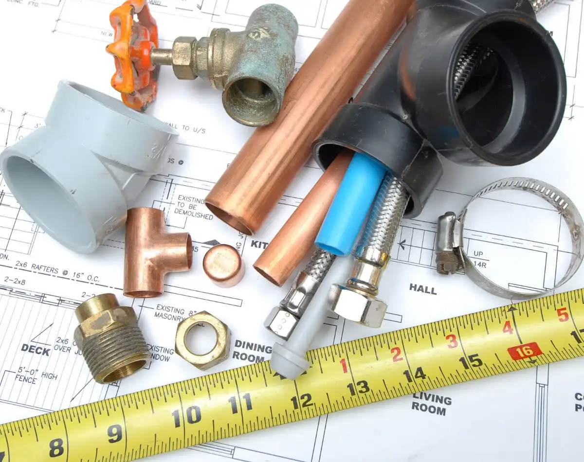 A Group Of Tools On A Blueprint