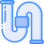 A White Pipe With Blue Outline