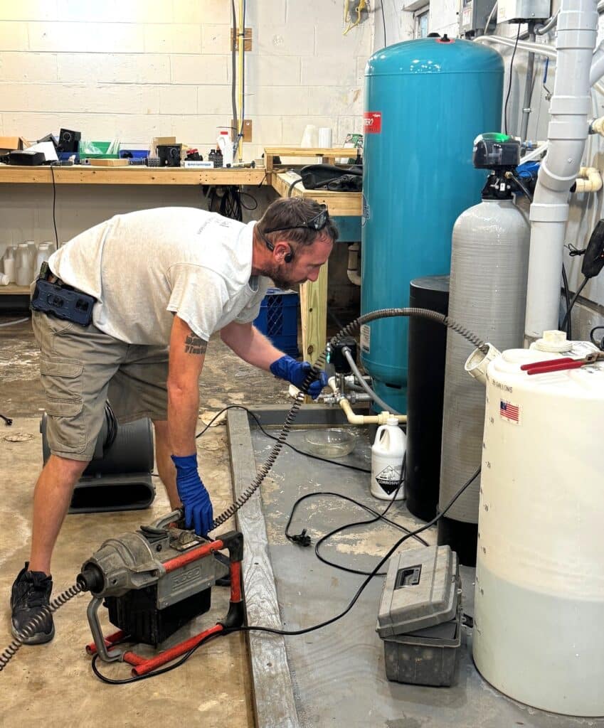 a man working on a machine