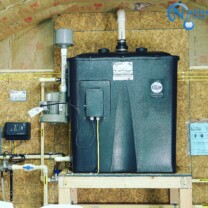 Radon in Water Remediation System with a water pressure booster pump