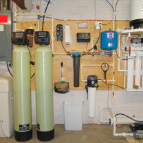 A Water Softener, an Acid Neutralizer, a sediment filter, a Constant Water Pressure System & a Reverse Osmosis with a water pressure booster.