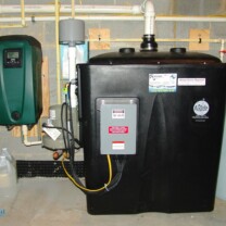 Radon in Water Remediation System to remove cancer causing radon in water with a water pressure booster pump and a Solution Feeder for pH & corrosion control.