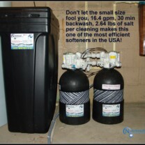 High Efficiency, Non-Electric Water Softener with Brine Tank
