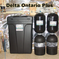 City Water Treatment, Twin Water Softener and Carbon Tanks with Brine Tank