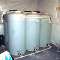 Water Storage Tanks with a water pressure booster pump