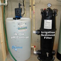 A Solution Feeder and a Solution Tank for pH and corrosion control and an Irrigation Sediment Filter