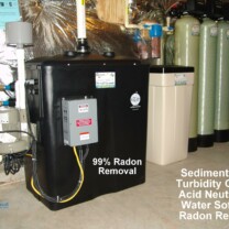Radon in Water Remediation System with a water pressure booster pump