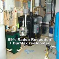 Radon in Water Remediation System with Water Pressure Re-booster