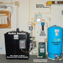 Whole House Water Treatment, Radon in Water Remediation System with Water Booster Pump, Reverse Osmosis, Sediment Filter, Well Water Pressure Tank, Ultraviolet Disinfection System