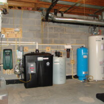 Reverse Osmosis, Radon Remediation with a booster pump, Solution Feeder, Sediment Filter, Pressure Tank and a water heater