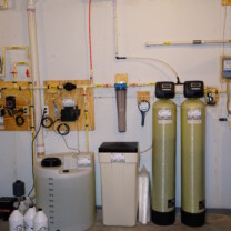 A Leak Detection Alarm, a Solution Feeder, a Water Softener, Sediment Filter and a Multi-Media Tank