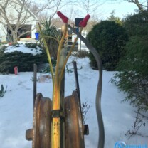 Our pump truck pulling & replacing a broken well water pump