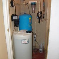 A Solution Feeder and Solution Tank for pH and corrosion control, a Pressure Tank and a Whole House Sediment Filter