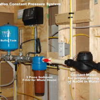 A Grundfos Constant Water Pressure System and a Whole House 3 piece Sediment Filter