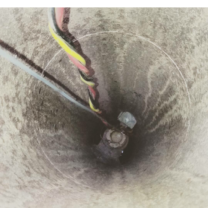 View looking down a Well Head to the Pitless Adapter
