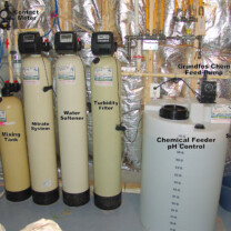 A Mixing Tank, a Nitrate System, a Water Softener for hard water, a Turbidity Filter, a Solution Feeder Pump and solution tank for pH and corrosion control and a whole House Sediment Filter