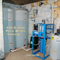 storage tanks, a whole house reverse osmosis, a Solution feeder and an ozone filter
