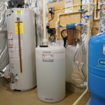 A Hot Water Heater, a Solution Feeder for pH & corrosion control, a Whole House Sediment Filter & a Well Water Pressure Tank