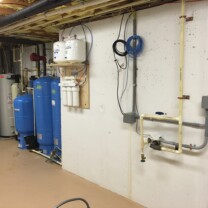 A Hot Water Heater in a Pan, an Acid Neutralizer for pH & corrosion control, three Well Water Pressure Tanks for extra Storage and a Reverse Osmosis for 99.9% contaminant free cooking & drinking water