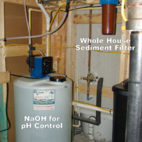 Solution Feeder for acidic water, sediment filter and grundfos constant water pressure system