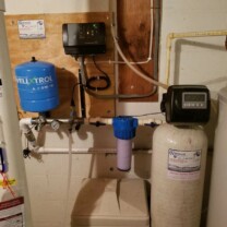 constant pressure system, a sediment filter and a water softener