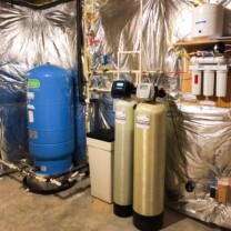 Raised Pressure Tank, a water softener, acid neutralizer and a reverse osmosis