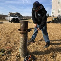 lowering the well casing