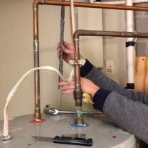 Our customer started to taste rotten eggs in their hot water. We discovered the customer had magnesium anode rods in their hot water heater instead of aluminum which can corrode if they have high acidic water. We removed the anode rod and got our customers water back to normal! Corroded Magnesium anode rod being removed from a water heater
