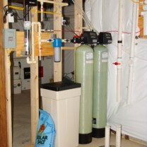 an ultraviolet bacteria disinfection light, a sediment filter, a water softener and a multimedia tank