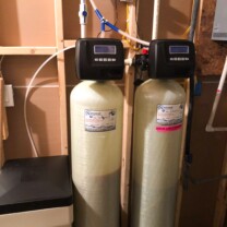 We re-plumbed the entire water treatment area, installing a constant water pressure well water pump & control box, raised the Hot Water Heater & geothermal tank. We Installed a Water Softener for hard water, a KX Pro Media Tank for the removal of Turbidity, Arsenic, Radium, Heavy Metals and more. Additionally, we installed a Reverse Osmosis for 99.9% contaminant free cooking & drinking water & a whole house sediment filter for a very happy new customer in Ijamsville, Maryland. Water Softener for hard water, a KX Pro Media Tank for the removal of Turbidity, Arsenic, Radium, Heavy Metals and more