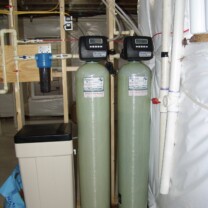 a water softener, a sediment filter and a multi media tank