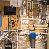 a constant pressure system and a sediment filter