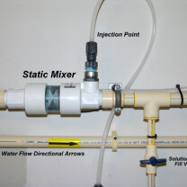 Solution Feeders static mixer and injection point for corrosion & pH control