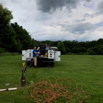 dropping pump with new pipe and wire
