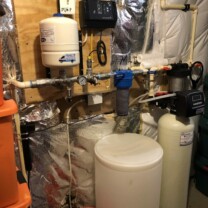 a constant pressure system. a sediment filter and a water softener