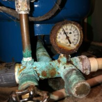 Acidic Water Eating away at a customers pressure tank Pressure Tank corrosion at tank tee