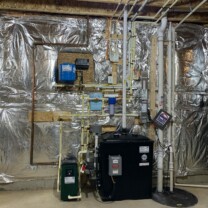 a radon remediation system with a pressure booster, a sump pump and a constant pressure system