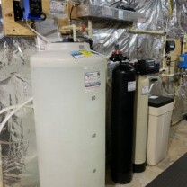 Water Treatment including a Solution Feeder, water softener, ultraviolet light for bacteria and a constant water pressure well pump system