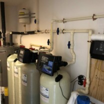 Twin Carbon Tanks, Water Softener, Sediment Filter and an acid neutralizer