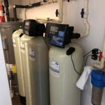 Twin Carbon Tanks, Water Softener, Sediment Filter and an acid neutralizer