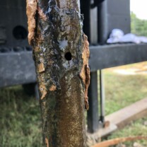 pinhole in hard pipe