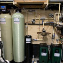 Twin Water Softeners, a Carbon Tank, sediment filter & twin booster pumps