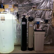 solution feeder, Ultraviolet disinfection light, Water softener, sediment filter, constant pressure system and a mixing tank.