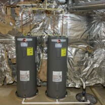 2 water heaters and sump pump