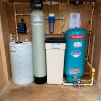 A Solution Feeder, water softener, a sediment filter and a pressure tank