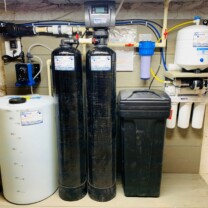 solution feeder, twin water softeners, sediment filter and a reverse osmosis