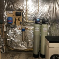 constant pressure system, sediment filter, water softener and an acid neutralizer